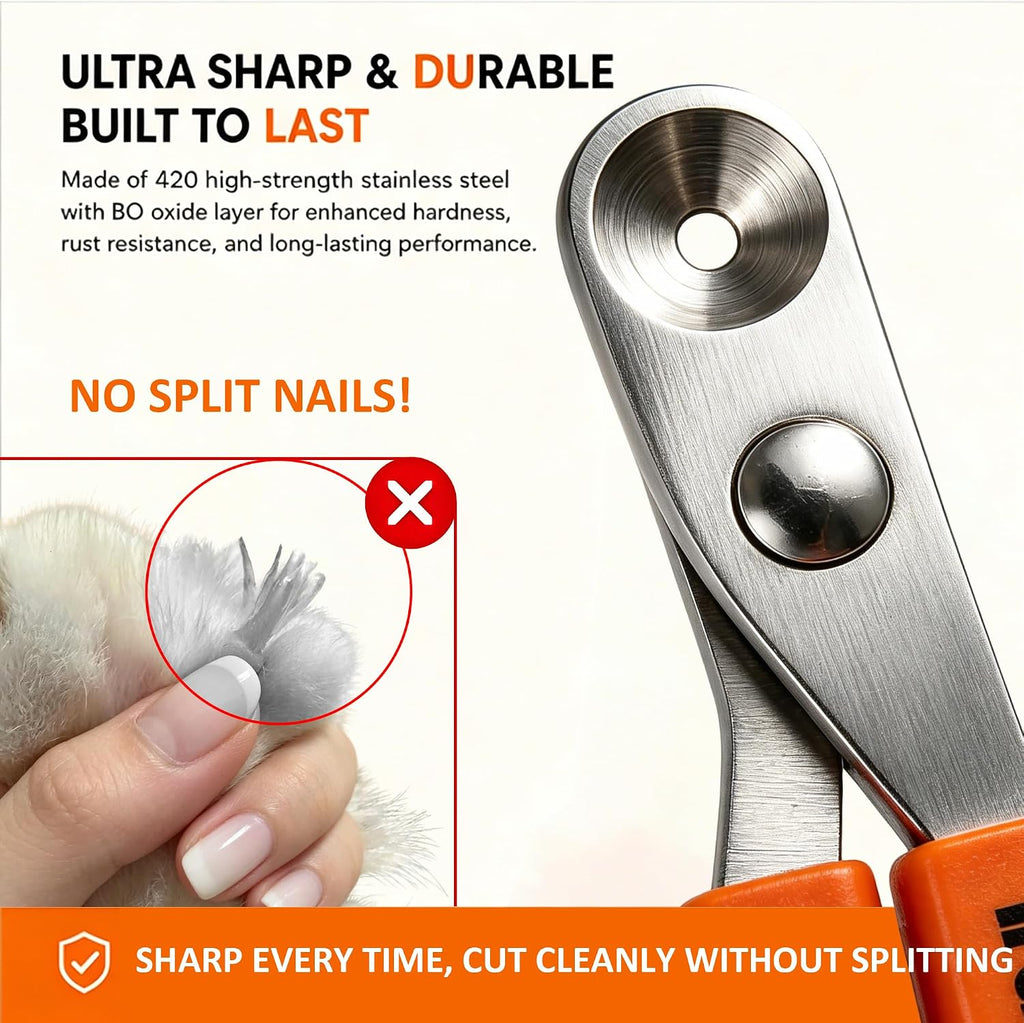 Trumoon professional cat claw clippers with anti slip cushioned grip.