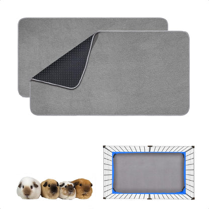 Guinea Pig Cage Liner, 4 Pack - Washable, Reusable, Leakproof Fleece Bedding Pads for Small Animals with Anti-Slip Bottom - for 15''X29'' Area, Gray - Image 14