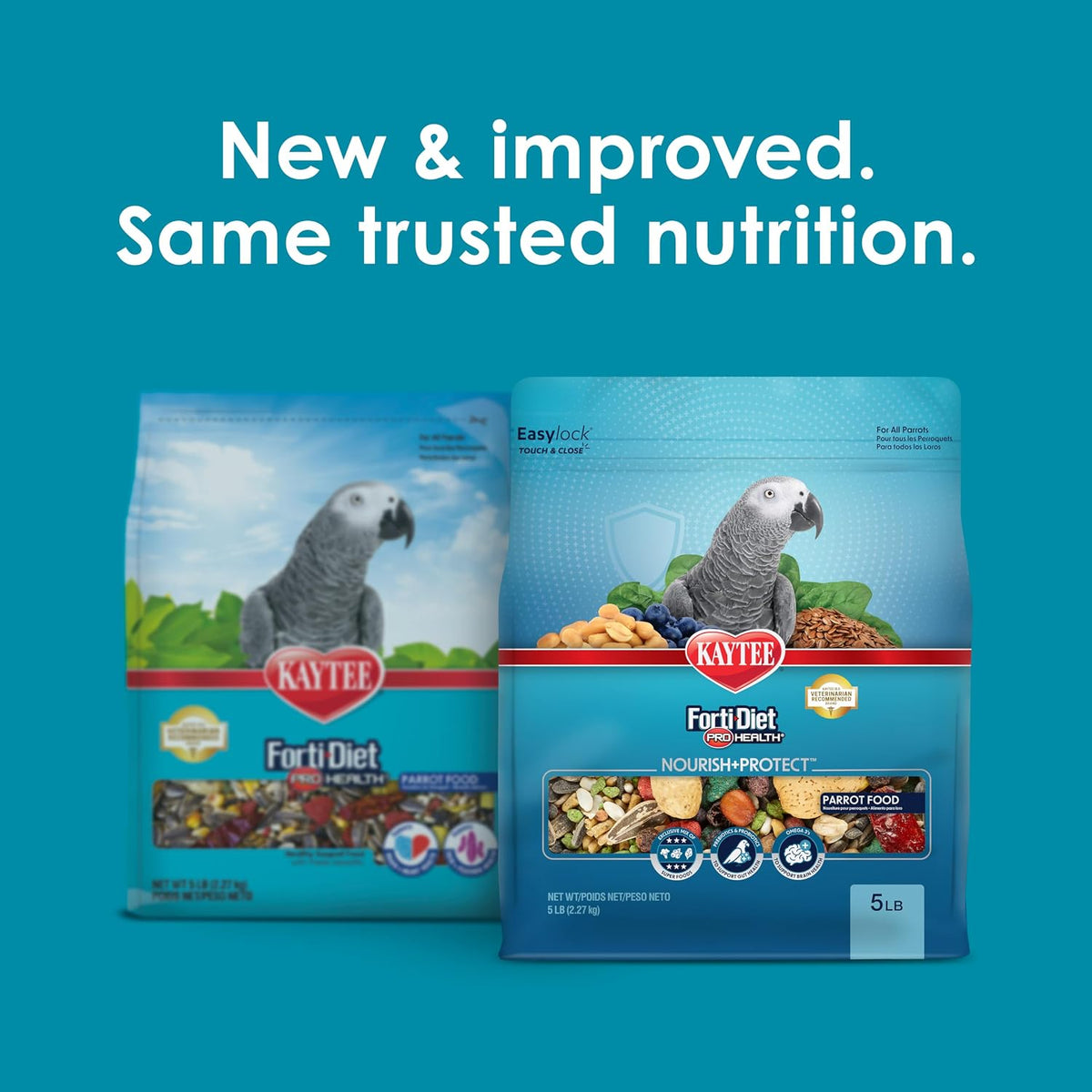 Kaytee Forti-Diet Pro Health Nourish Protect Parrot Food nutritional ingredient highlights
