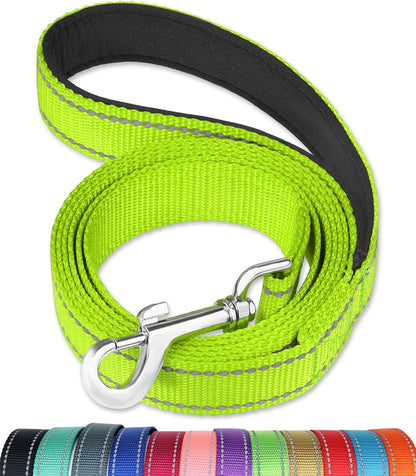FunTags 6FT Red Reflective Dog Leash for Large & Medium Dogs Walking, Soft Padded Handle Comfortable Grip, Heavy Duty Nylon, Reflective for Night Walking, 1in Wide - Image 14