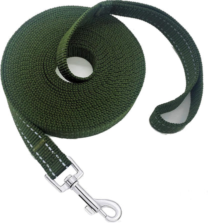 Nylon Training Dog Leash for Small Medium Large Dogs, 15ft 20ft 30ft 50ft Long Puppy Lead for Obedience Recall Training, Camping (20ft, Black) - Image 11