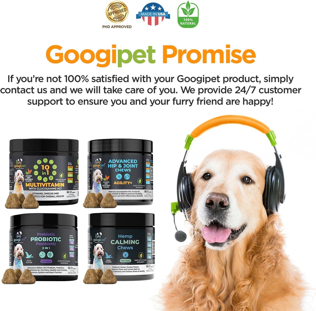 Googipet Premium Dog Multivitamin Chewable, Dog Vitamins and Supplements, Puppy Vitamins & Senior Dogs Probiotics for Gut Health + Vitamin C, Glucosamine for Dogs Joint Support (Chicken Flavor) - Image 9