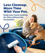 Detachable handle feature of the Triton pet hair roller for storage