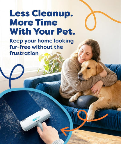 Detachable handle feature of the Triton pet hair roller for storage