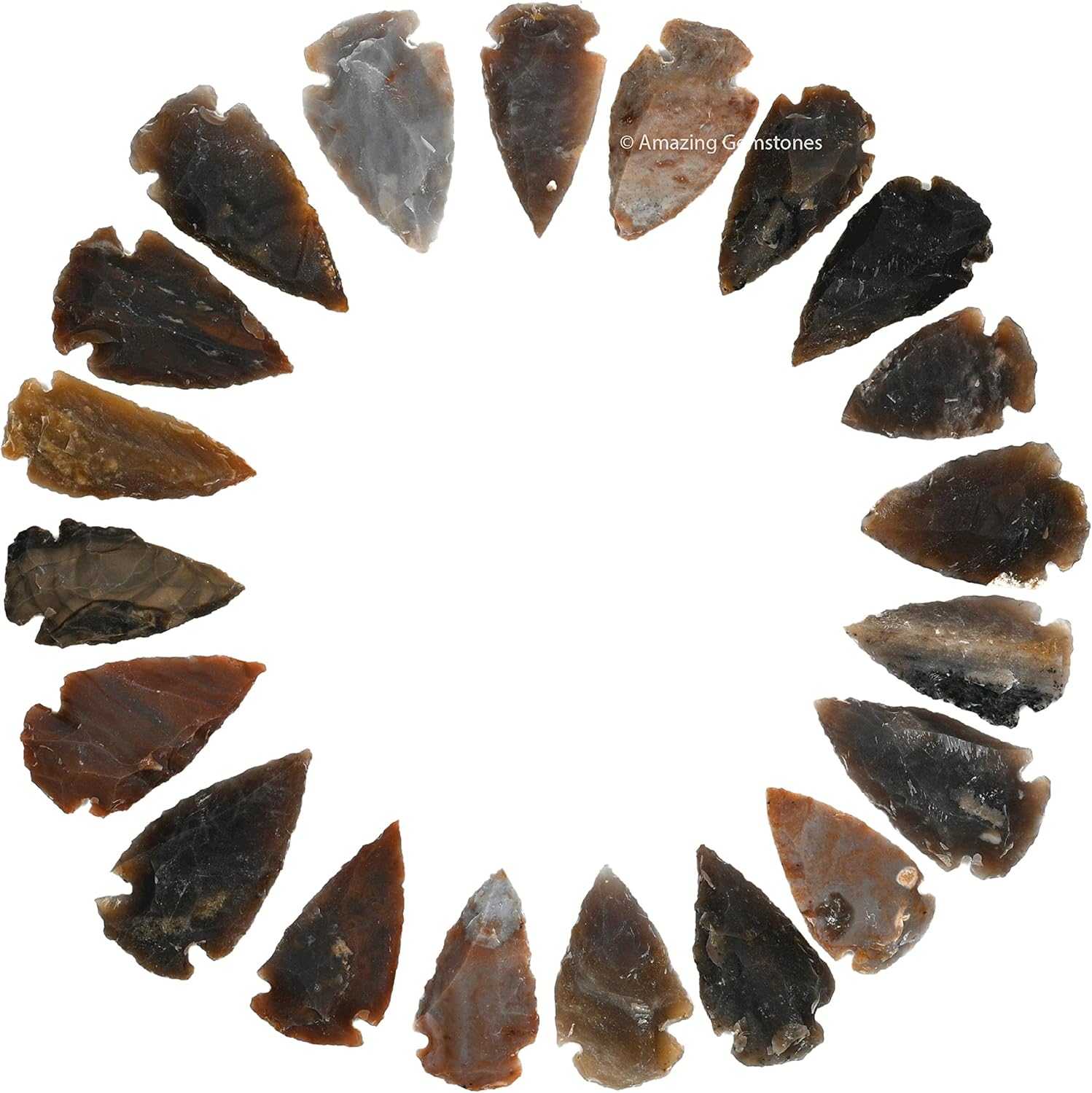 Amazing Gemstone Fancy Jasper Arrowhead front view for crystal healing.