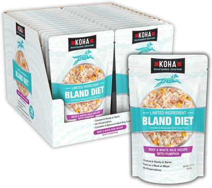 Serving suggestion of Kohapet chicken and white rice dog food