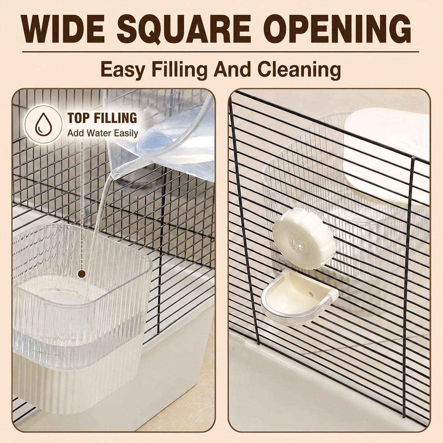 No Drip Hanging Automatic Rabbit Water Dispenser 650ml, Top Refill Pet Water Bowl Bottle BPA Free for Bunny, Guinea Pig, Ferret, Chinchilla,Squirrel,Hamster,Puppy Kitten, Other Small Animals - Image 3