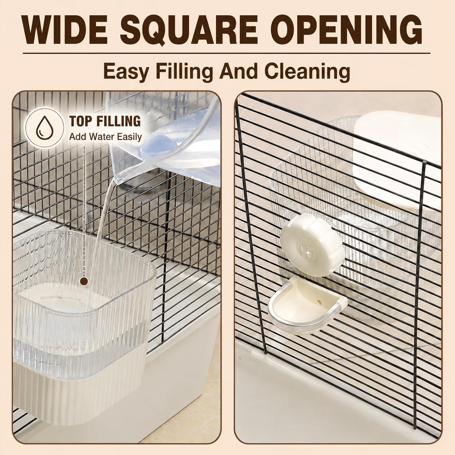 No Drip Hanging Automatic Rabbit Water Dispenser 650ml, Top Refill Pet Water Bowl Bottle BPA Free for Bunny, Guinea Pig, Ferret, Chinchilla,Squirrel,Hamster,Puppy Kitten, Other Small Animals - Image 3