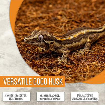 Natural organic pet bedding material highlighting the dust free premium quality for spiders and tarantulas.