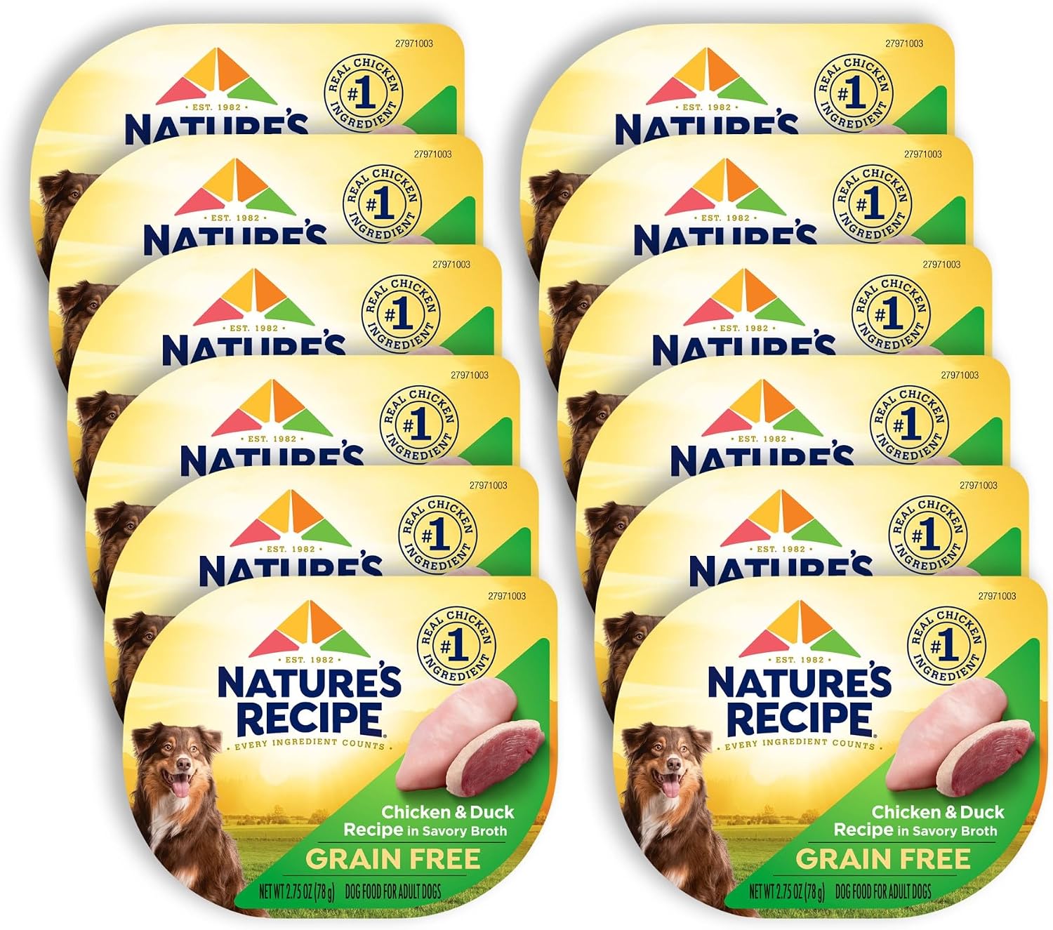 Nature's Recipe Grain Free Chicken Recipe, Chicken & Venison Recipe and Chicken & Duck Recipe in Savory Broth Variety Pack Wet Dog Food, 12-2.75 oz. Cups, 2 Count - Image 12