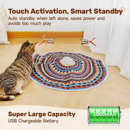 Top-down view of the 22.8-inch geometric pattern fabric cover for the hide-and-seek game.