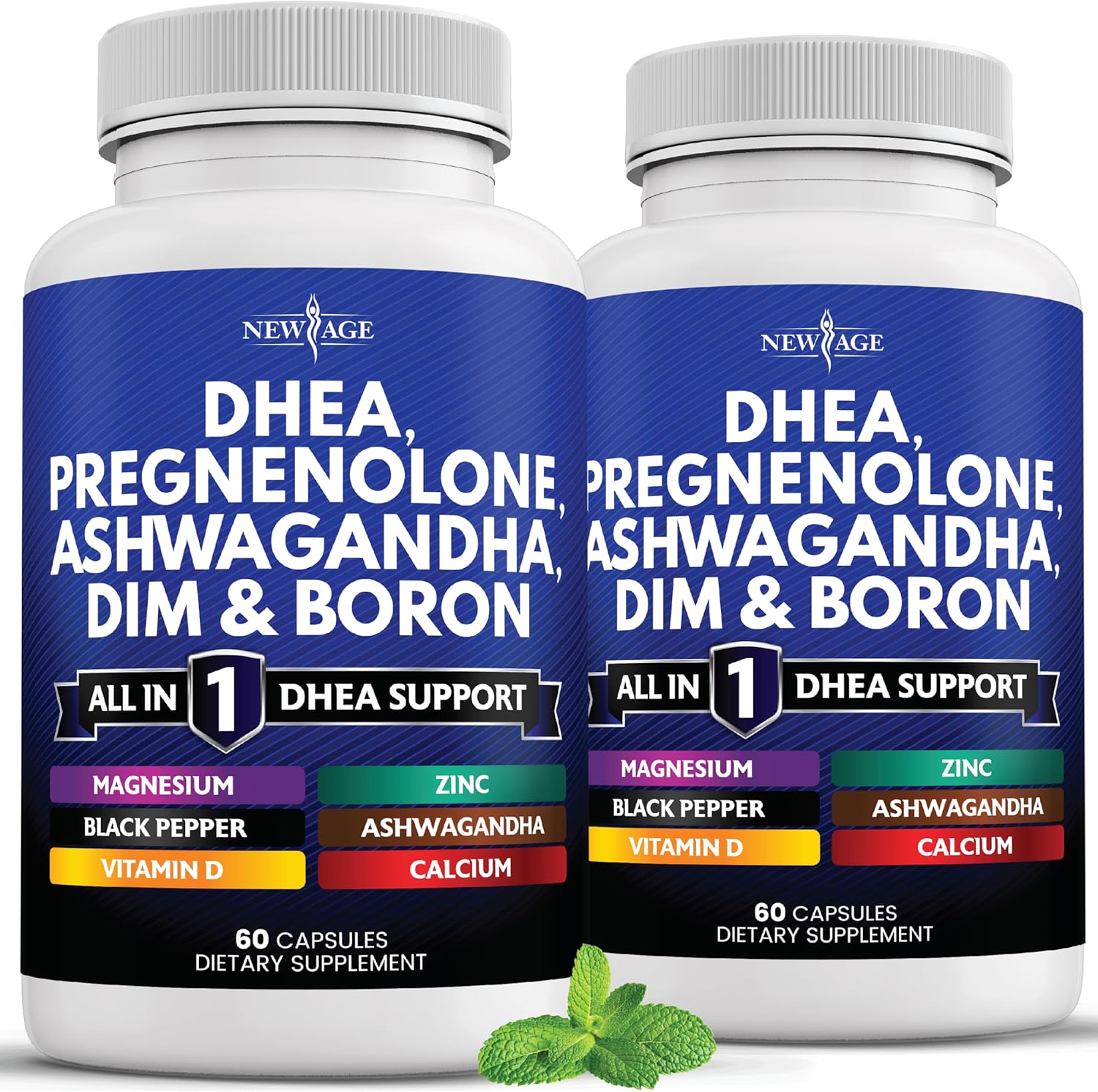 New Age DHEA Pregnenolone Nutrient Blend front bottle label view