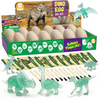 VICHTOP dinosaur egg excavation dig kit front packaging view showing twelve plaster eggs