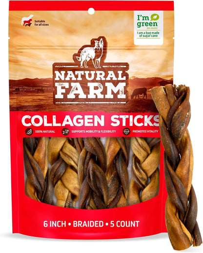 Natural Farm Braided Collagen Chews for Dogs (12 Inch, 6 Pack), Collagen Sticks, Natural Dog Chews, Long Lasting, for Small, Medium and Large Dogs, Odor-Free, Rawhide Alternative - Image 12