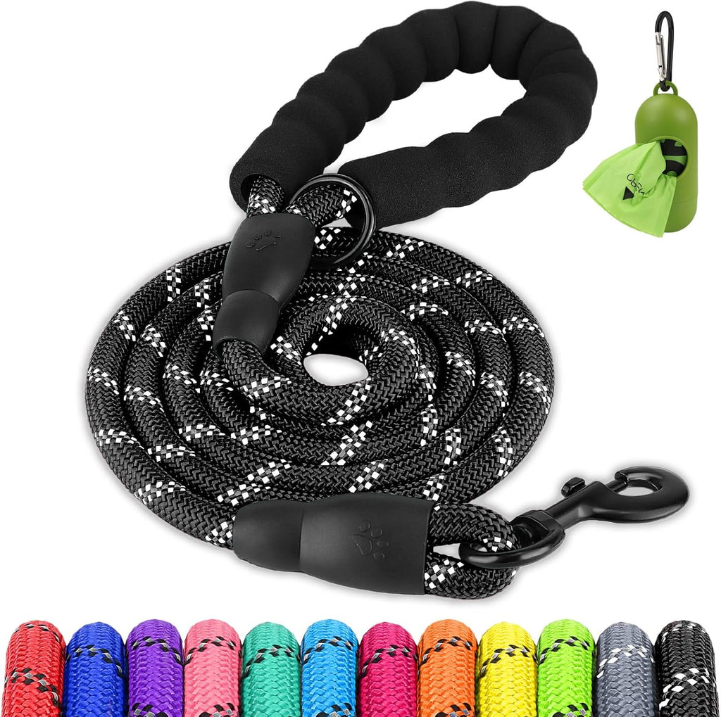 Joytale heavy duty nylon dog leash front view premium reflective rope leash
