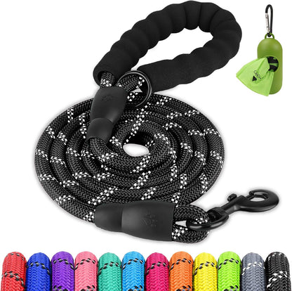 Joytale heavy duty nylon dog leash front view premium reflective rope leash