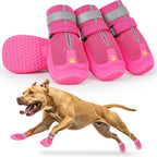 LUCKYPAW Dog Shoes for Large Medium Dogs, Breathable Dog Boots for Hot Pavement, Paw Protectors for Summer Walking Hiking Winter Snow Outdoor, No Slip Reflective Booties for Hardwood Floor-Black,6 - Image 9