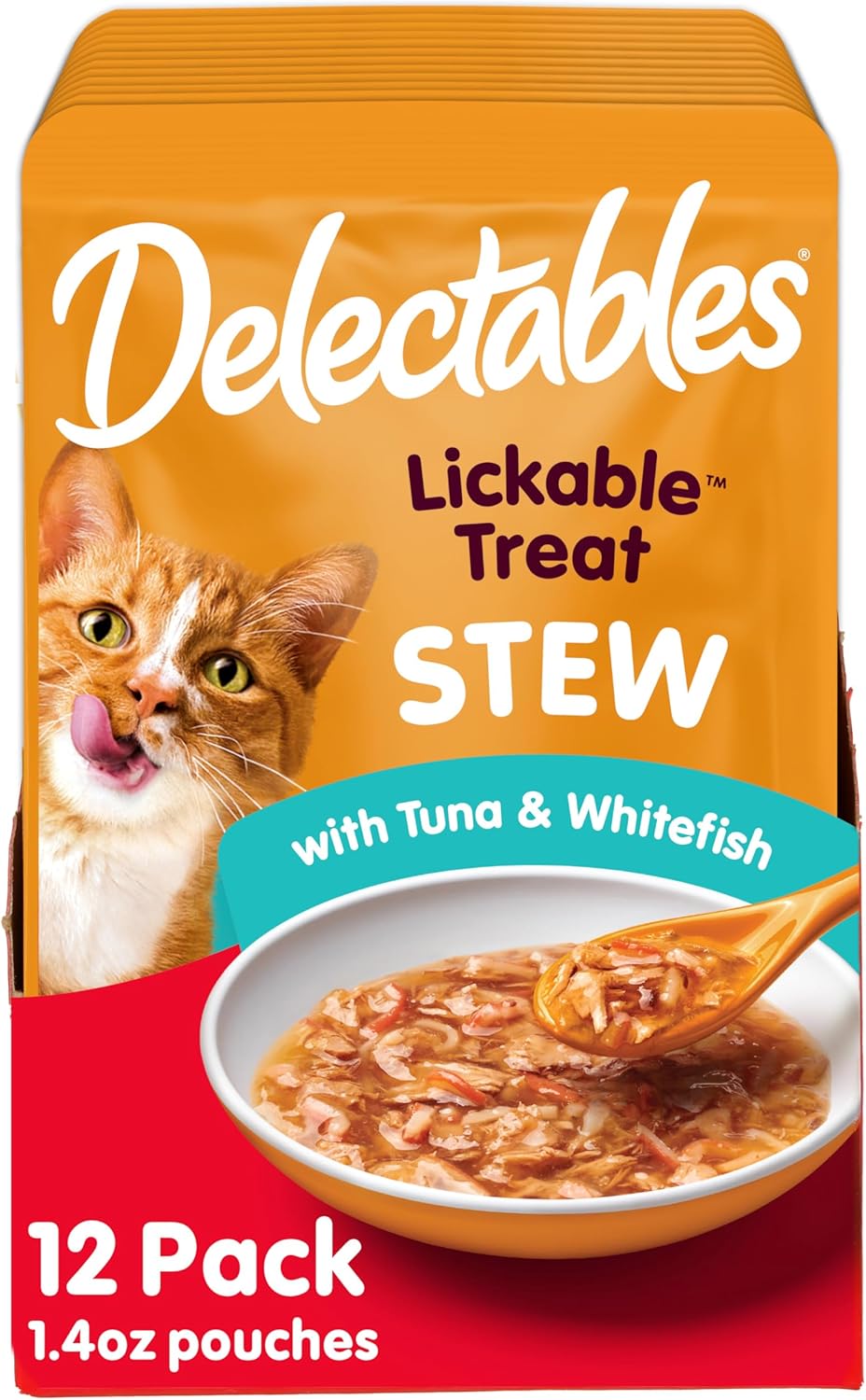 Delectables Lickable Treat Stew Wet Cat Treat with Real Tuna & Salmon, Food Topper, Hydrating, Grain-Free, No Fillers, No By-Products, No Added Preservatives, 1.4oz Pouch, 12ct - Image 14