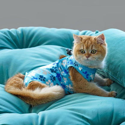 COZYDOODZ premium kitten recovery suit showing the neat durable stitching and edges.