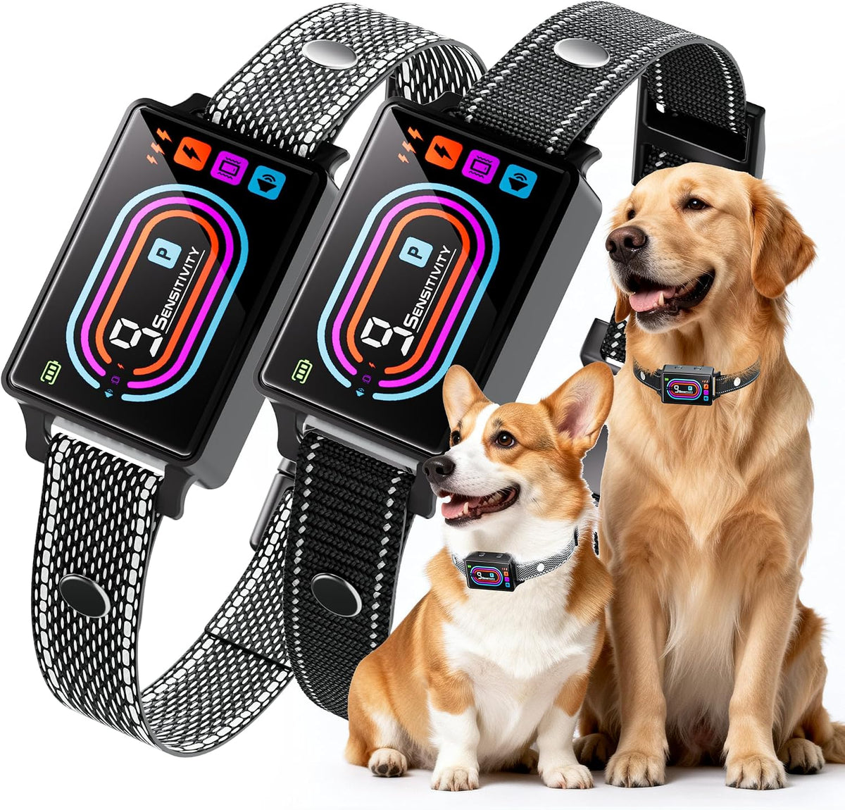 Keoge Dog Bark Collar 2 Pack front view with packaging