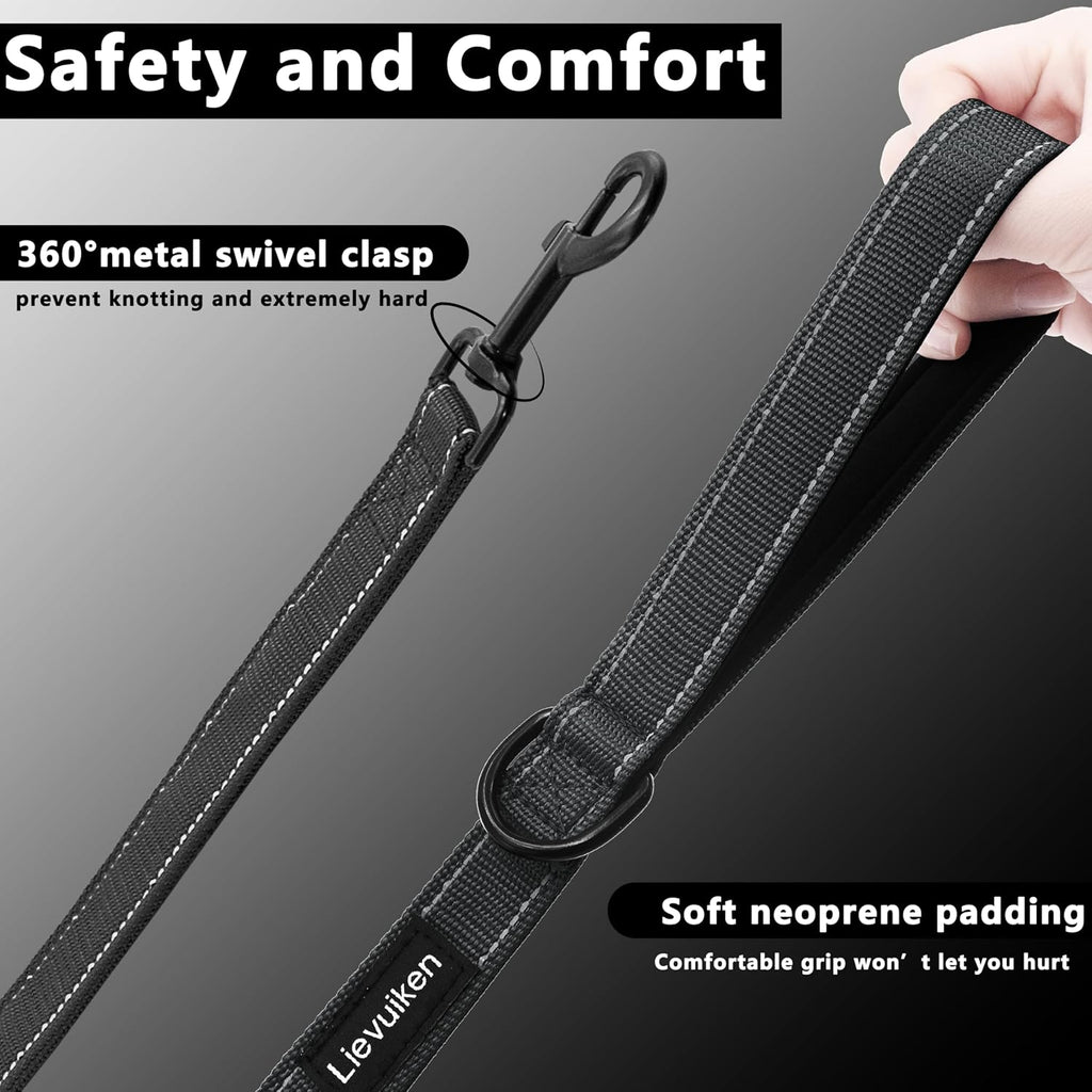 High visibility reflective stitching detail on both sides of the heavy duty training lead