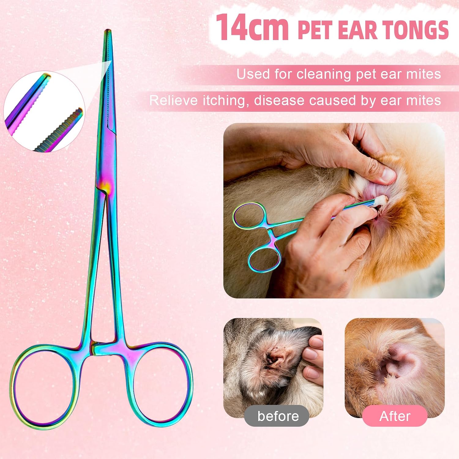 Nyutcwe rainbow stainless steel dog grooming scissors showing the adjustable tension screw control