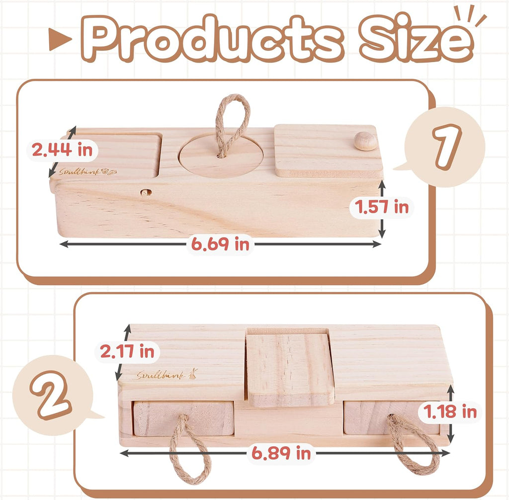 Guinea pig and hamster wooden boredom breaker toy with sliding drawers