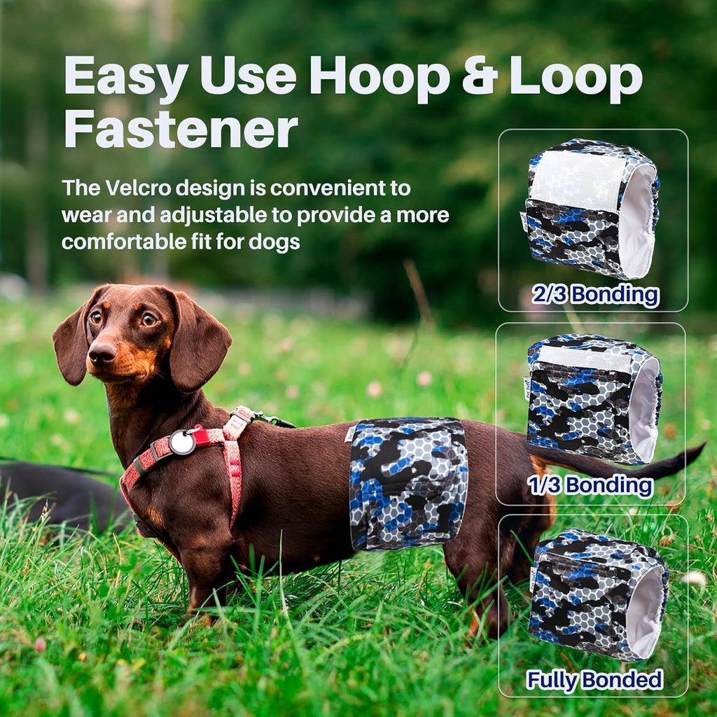 Three webbing comfort design on pet diaper keepers to prevent neck choking.