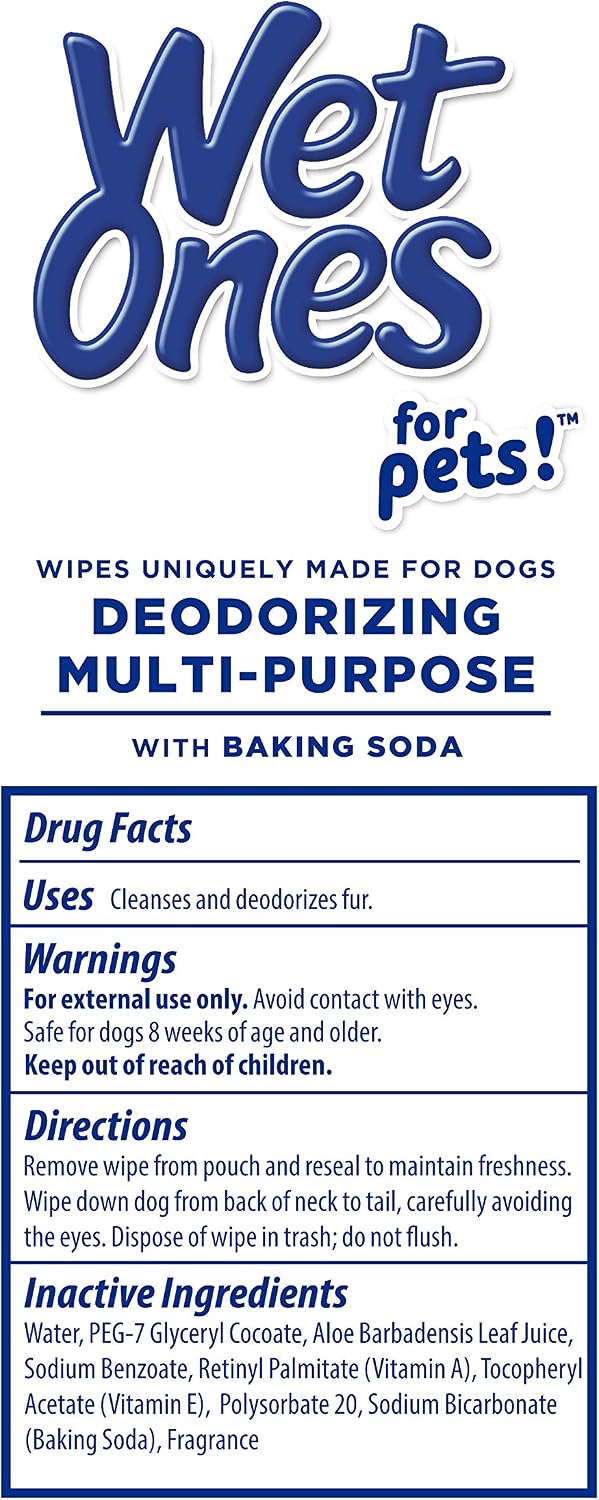 Wet Ones pet wipes for dander and dirt removal