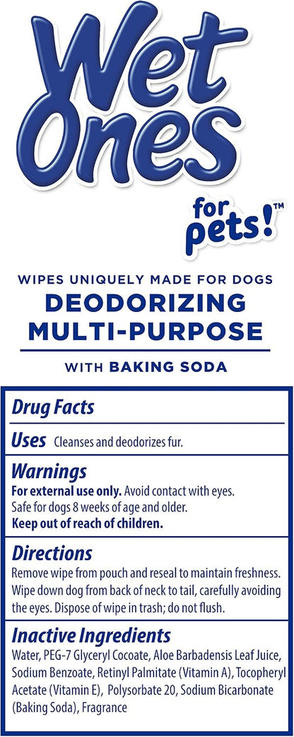 Wet Ones pet wipes for dander and dirt removal