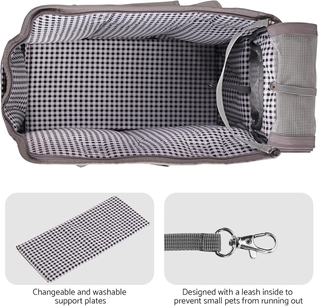 Close up of fabric and ventilation on Maxetodo pet carrier