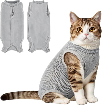 Coppthinktu Cat Recovery Suit Cat Onesie After Surgery, Breathable Cat Surgery Suit for Female Spay/Neuter, Kitten Surgical Recovery Body Suit Cone Alternative for Abdominal Wounds Rose Red Large - Image 9