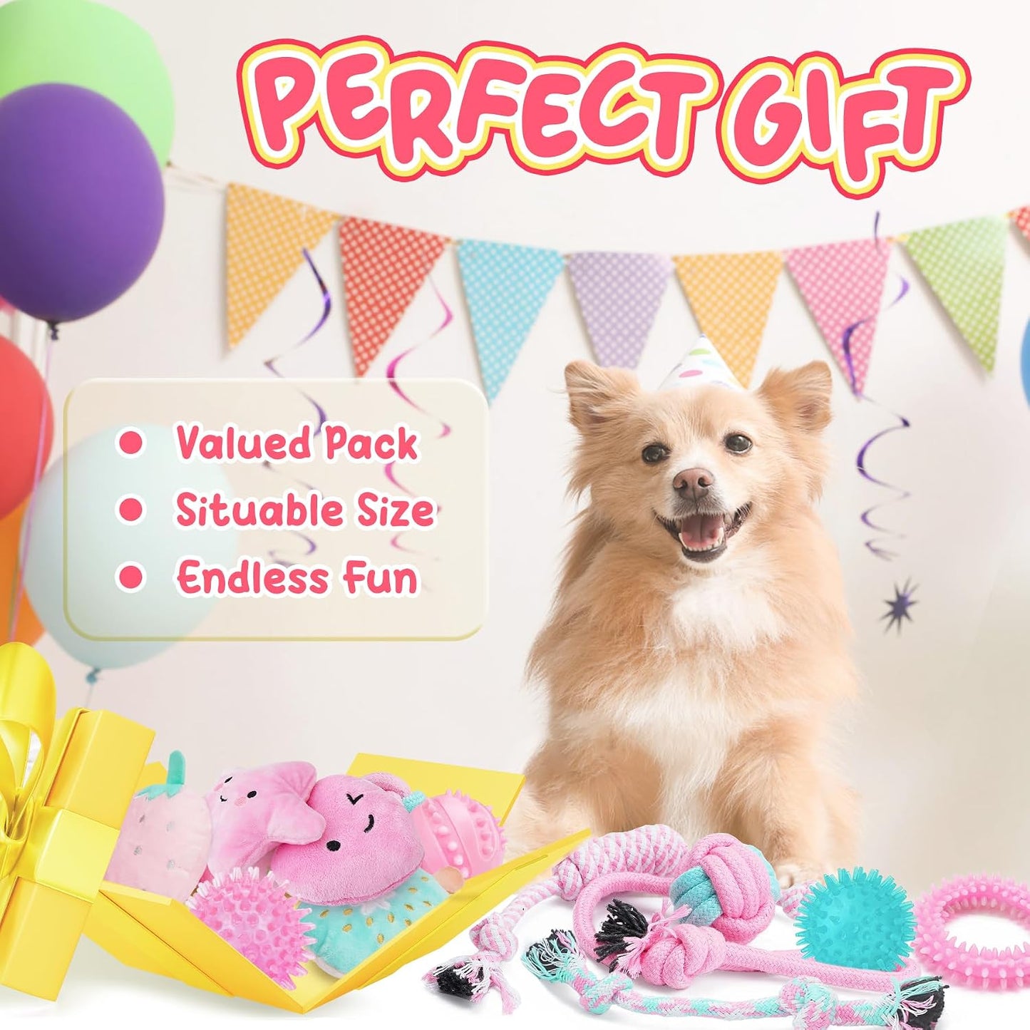 XIUGOAL puppy dental care chew toys and treat ball for mental stimulation
