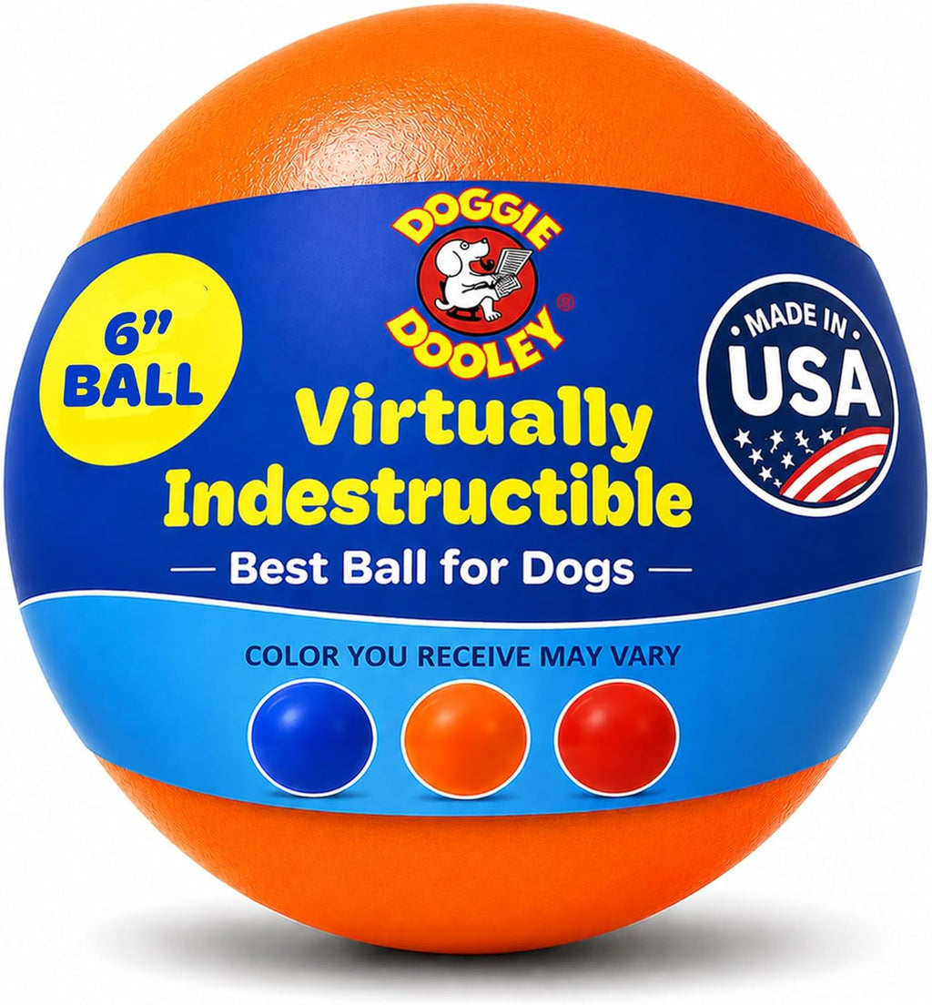 Doggie Dooley Virtually Indestructible Dog Ball - 10 Inch Hard Plastic Interactive Dog Toy for Large Breeds Over 45+ lbs - Built for Herding & Push Play - Floats in Water, Made in USA - Red - Image 9