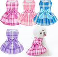 XPUDAC Plaid Dog Dress pack of four front view authentic imported puppy clothes