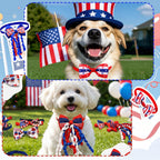 Collection of sixteen premium Independence Day themed decorative collars for medium dogs.