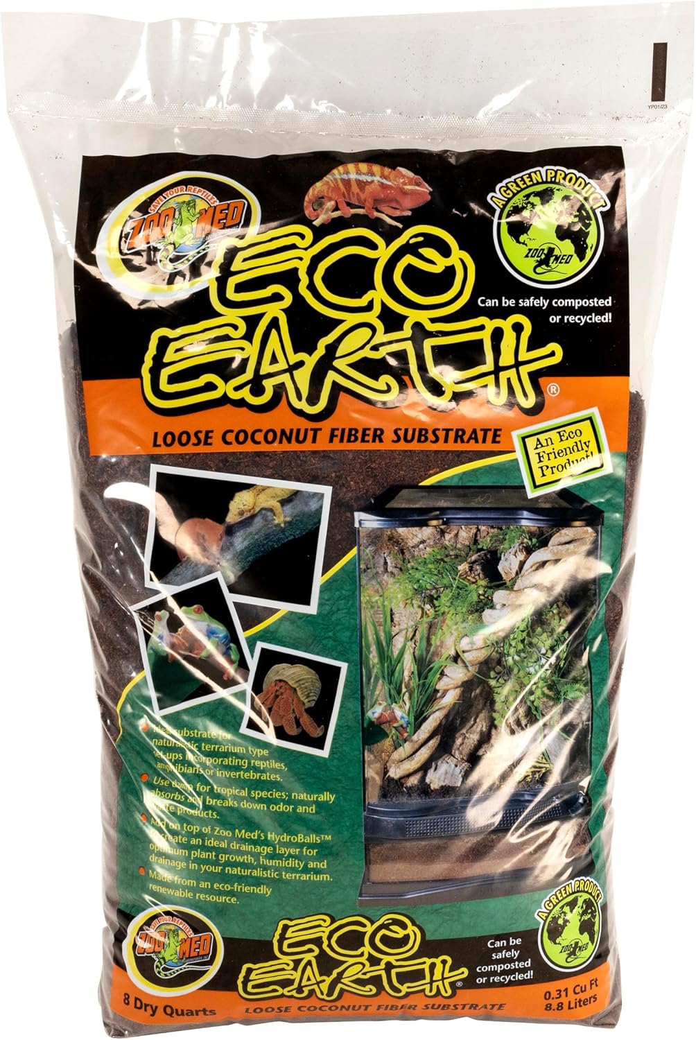 Zoo Med Eco Earth loose coconut fiber texture and material close up