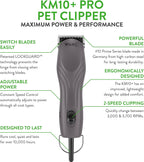 Wahl professional pet trimmer displaying the German-made Number 10 Prime Series detachable blade.