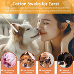 Double sided large cotton tips for dog ear care