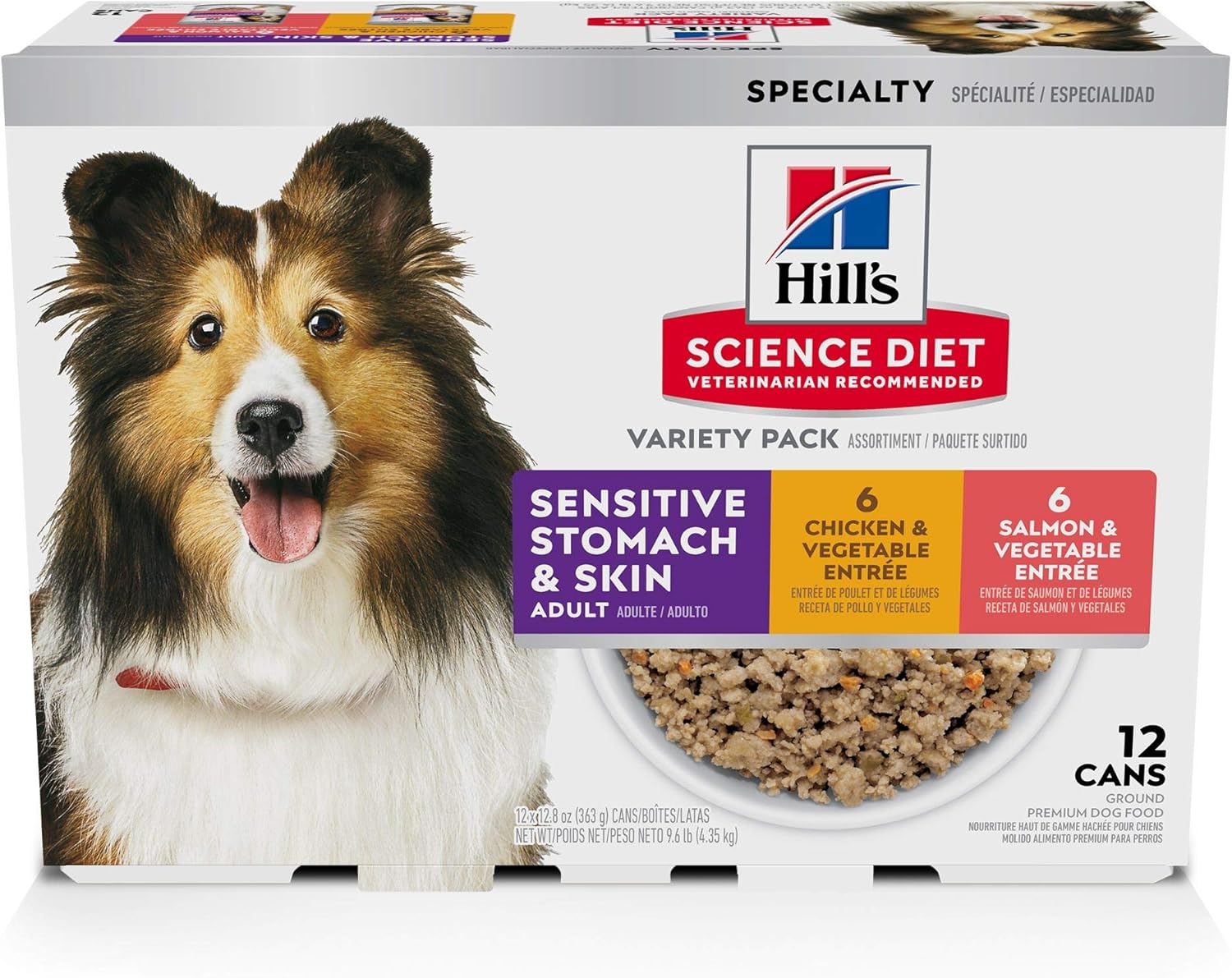Hill's Science Diet Adult Sensitive Stomach & Skin Wet Dog Food, Turkey & Rice, 12.5 oz. Cans, 12-Pack - Image 15