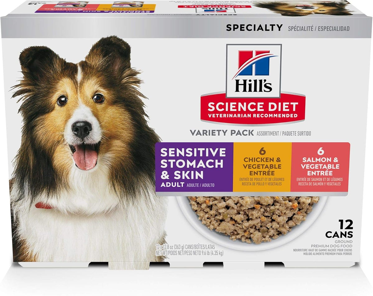 Hill's Science Diet Adult Sensitive Stomach & Skin Wet Dog Food, Turkey & Rice, 12.5 oz. Cans, 12-Pack - Image 15