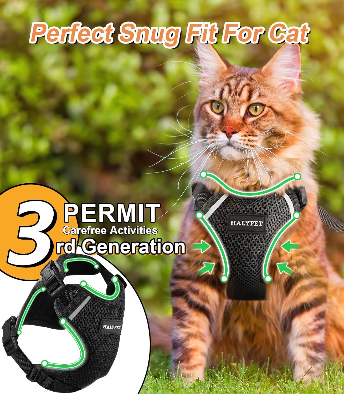 Soft premium mesh pet harness for secure outdoor training and walking.