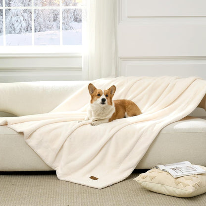 COZY KISS Luxury Faux Fur Blanket Deer Print, Waterproof Pet Blanket Washable, Woman Sofa Bed Couch Throw, Liquid Pee Proof for Large Dog or Cat, Reversible, Super Soft, 50x60 inch, Brown - Image 12