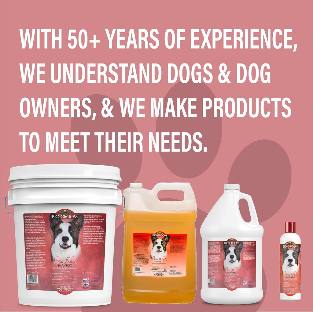 Natural pyrethrin dog grooming shampoo for active tick control
