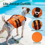 Kuoser orange puppy water vest side profile reflective stripes visible