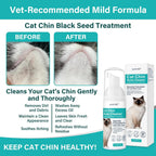 GJYC PET cat blackhead remover foam being applied to a cat chin with a soft silicone brush