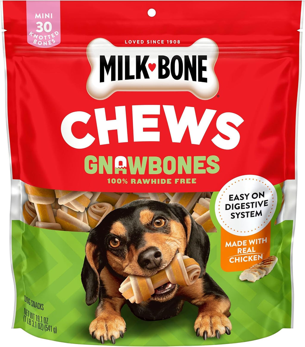 Milk-Bone Chews GnawBones Rawhide Free Dog Treats, Chicken, 5 Long Lasting Small/Medium Knotted Bones - Image 12