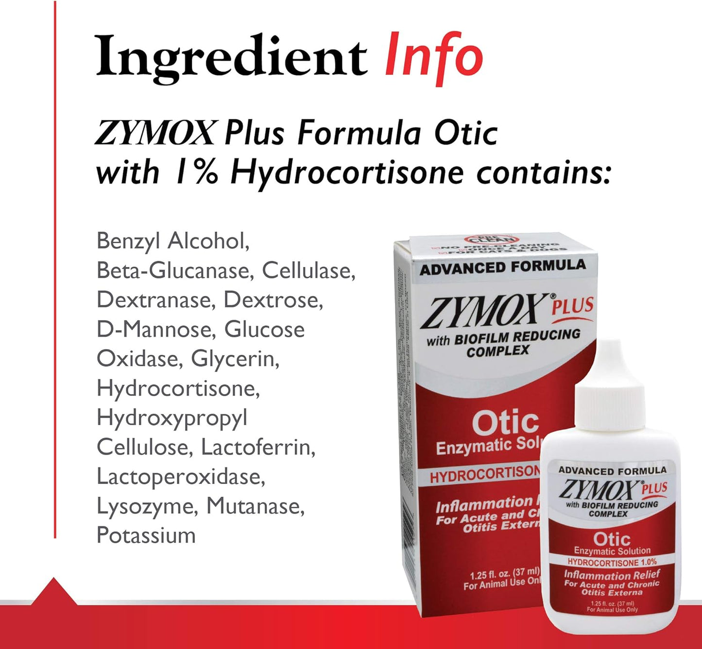 Zymox Advanced Formula 1.25 ounce bottle size