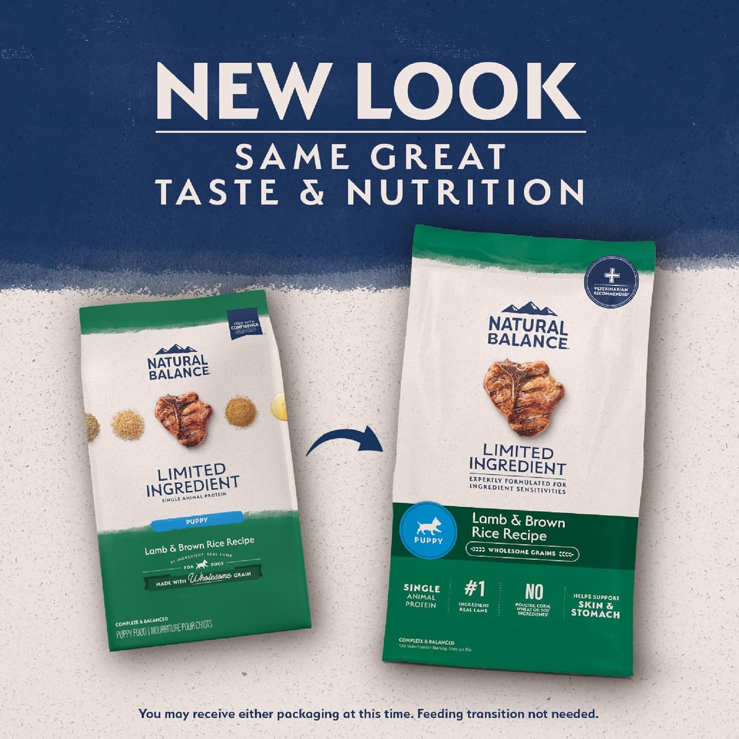Natural Balance puppy lamb and brown rice recipe nutrition label