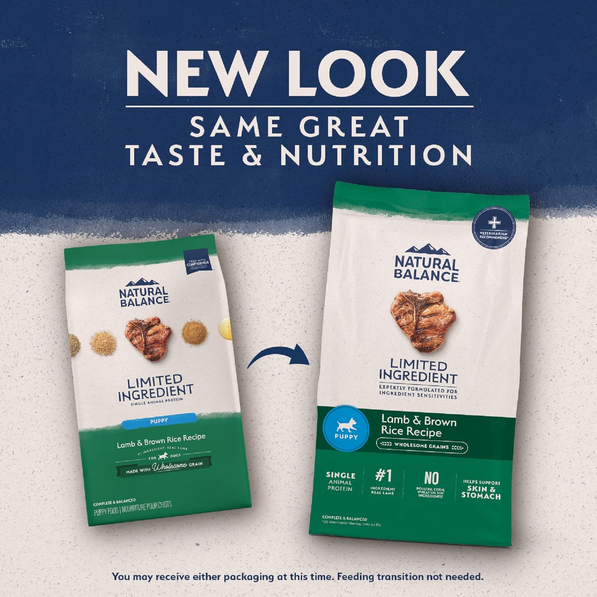 Natural Balance puppy lamb and brown rice recipe nutrition label